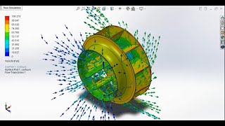 Rodete Impulsor Bomba centrífuga  Solidworks Flow simulation [upl. by Alie]