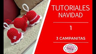 🍀 TUTORIAL DE NAVIDAD 1 Aprende a tejer CAMPANITAS NAVIDEÑAS a crochet  Christmas Bell Ornament [upl. by Ylelhsa710]