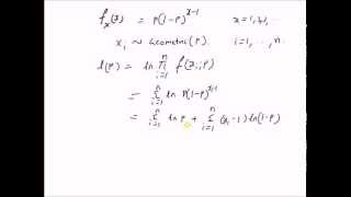 Maximum Likelihood estimation Geometric distribution [upl. by Godderd]