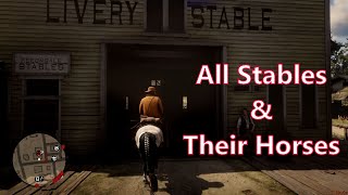 Red Dead Redemption 2  All Stables and Their Horses story mode epilogue [upl. by Ellitnahc]