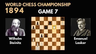 Steinitz vs Lasker  World Chess Championship 1894  Game 7 [upl. by Harrak]