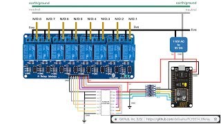 ESP826632 Home Assistant Switch connected to PCF8574 controlling 8 AC relays [upl. by Eleira691]