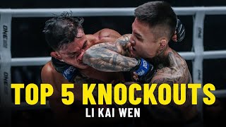 Li Kai Wens Top 5 Knockouts  ONE Highlights [upl. by Nohsyar]