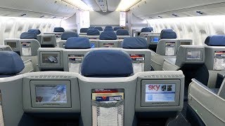 Delta Air Lines Boeing 767 Business Class from Brussels to New York [upl. by Neeroc255]