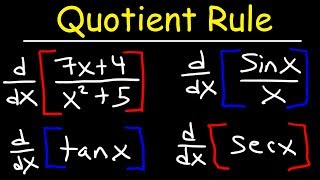 Quotient Rule For Derivatives [upl. by Erdda]