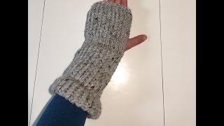 Loom Knit Fingerless Mittens [upl. by Eenar]