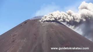 4 days later Anak Krakatau collapsed into the sea then generated tsunami [upl. by Ainessey946]