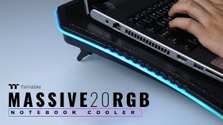 Thermaltake’s Massive 20 RGB Notebook Cooler [upl. by Rocker]