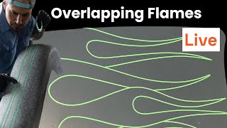 How to Tape Out and Paint Overlapping Flames LiVE [upl. by Llednor415]