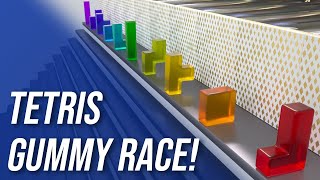 Tetris Gummy Race Softbody Simulation ASMR [upl. by Alphonse]