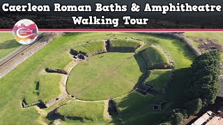 CAERLEON ROMAN BATHS amp AMPHITHEATRE WALES  Walking Tour  Pinned on Places [upl. by Lauer]