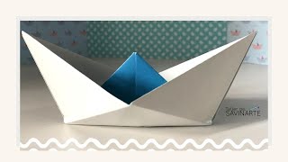 Cómo hacer un BARCO de papel  Origami Boat that floats  Tutorial [upl. by Batsheva748]