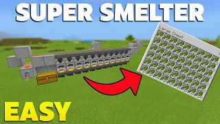 Easy and FAST Super Smelter Tutorial In Minecraft Bedrock 117 mcpe [upl. by Accebar]