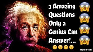 ✅ 3 Simple and amazing Questions Only a Genius Can AnswerIntelligence Test IQ  part1 [upl. by Yc]