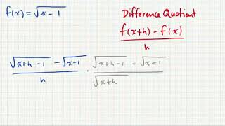 Difference Quotient with a Square Root [upl. by Eelanaj]