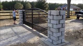 Dual driveway gate installation [upl. by Aloysia]