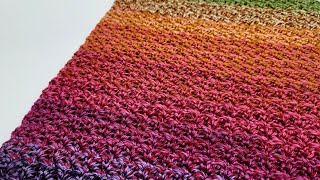 EASY Crochet Stitch For Blankets and Scarfs  Beginner Crochet  Thicket Stitch [upl. by Ver]