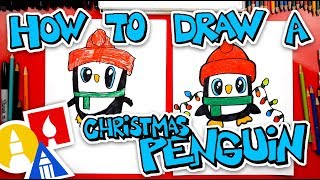 How To Draw A Christmas Penguin [upl. by Oberstone]