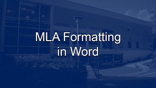 MLA Formatting in Word [upl. by Zachar523]