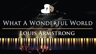 Louis Armstrong  What A Wonderful World  Piano Karaoke  Sing Along Cover with Lyrics [upl. by Nnaarual]