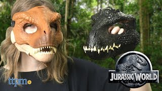 Jurassic World Tyrannosaurus Rex amp Indoraptor Masks from Mattel [upl. by Campagna]