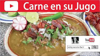 CARNE EN SU JUGO La ORIGINAL  Vicky Receta Facil [upl. by Edlihtam]