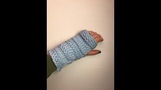 Easy Fingerless Mittens Beginner friendly [upl. by Amahs]