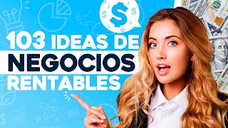 💰103 Ideas de NEGOCIOS RENTABLES FÁCILES 💸 Negocios Rentables para 2025 [upl. by Atekahs]