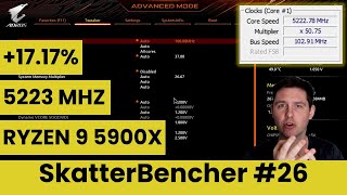 Ryzen 9 5900X Undervolt amp Overclock to 5223 MHz With X570S Aorus Master  SkatterBencher 26 [upl. by Faustus]