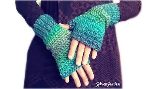 Crochet Pattern Quick Easy Fingerless Mitts Women [upl. by Urbano268]