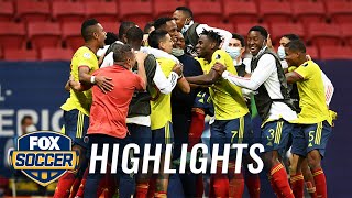 Colombia outlast Uruguay in penalty kicks advance to semifinals  2021 Copa America Highlights [upl. by Hasseman995]