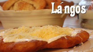 Lángos Fried Dough Hungarian Street Food [upl. by Hi]