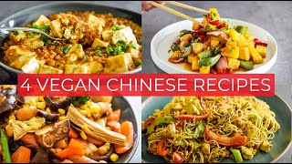 4 EASY Chinese Style vegan recipes to MAKE TODAY [upl. by Enahsed]