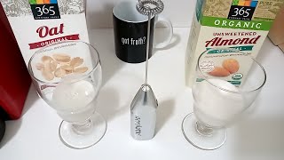 Oat Milk vs Almond Milk part 2 Frothing Test [upl. by Arodnahs]