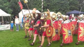 Roman Reenactment at the Amphitheatre in Caerleon Marching In [upl. by Filberto]