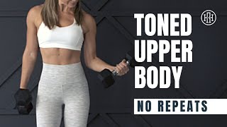 Upper Body Toning  No Repeats Workout [upl. by Negroj]