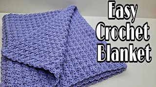 Easy Crochet Blanket  Crochet Beginner Blanket  Bag O Day Crochet Tutorial [upl. by Viki]