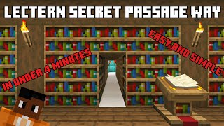 Minecraft  How To Make a Secret Passage Way with a Lectern  JAVA ONLY  116 [upl. by Llenol784]