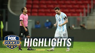 Messi Argentina outlast Colombia in penalty kicks to advance  2021 Copa America  FOX SOCCER [upl. by Sigismundo]