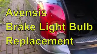 Toyota Avensis Estate Rear Brake Light Bulbs Replacement [upl. by Harifaz]