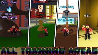 ALL Training Areas in Anime Fighting Simulator  IN DETAIL [upl. by Norvun509]