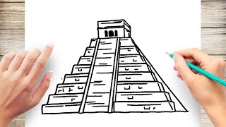 How to Draw Aztec Temple [upl. by Crim]