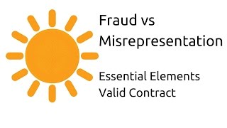 Fraud vs Misrepresentation  Other Essential Elements of a Valid Contract  CA CPT  CS amp CMA [upl. by Tisha182]