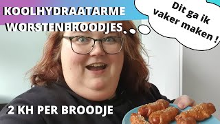 KOOLHYDRAATARM WORSTENBROODJE MET KNAKWORST  2 KH PER BROODJE  DANIELLE KOOKT VIDEO 202105 [upl. by Phip]