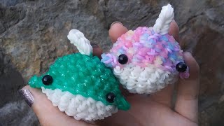 Updated Loomigurumi Narwhal Tutorial Rainbowloom [upl. by Zindman]