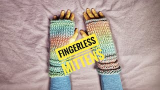 How To Loom Knit Fingerless Mittens DIY Tutorial [upl. by Clive]