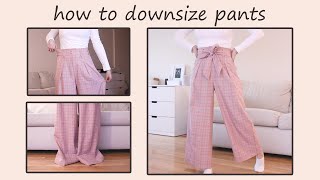 HOW TO ATLER OVERSIZED PANTS  Adjusting Waist amp Hem [upl. by Enirak]