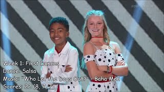 Miles Brown  Dancing With The Stars Juniors Performances [upl. by Enelav]