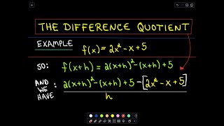 ❖ The Difference Quotient  Example 2 ❖ [upl. by Kowatch]