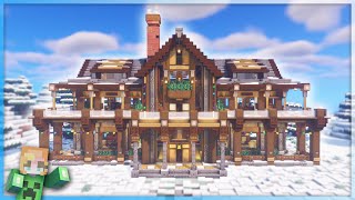 【Minecraft】How to build a Winter Mansion  LARGE survival house 15 [upl. by Nerral]